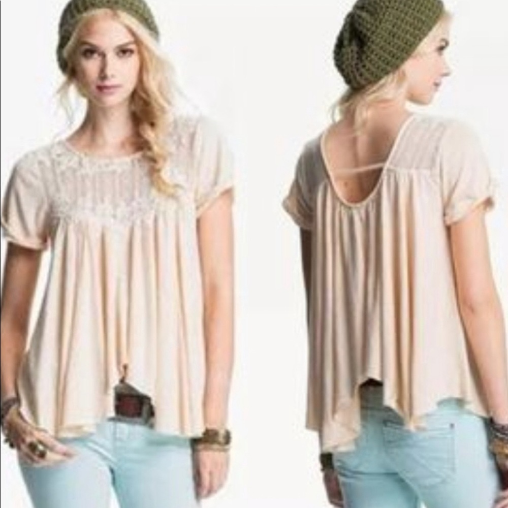 Free People Flowey lace top size S
